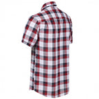 blouse ramiro heren katoen rood/zwart maat S
