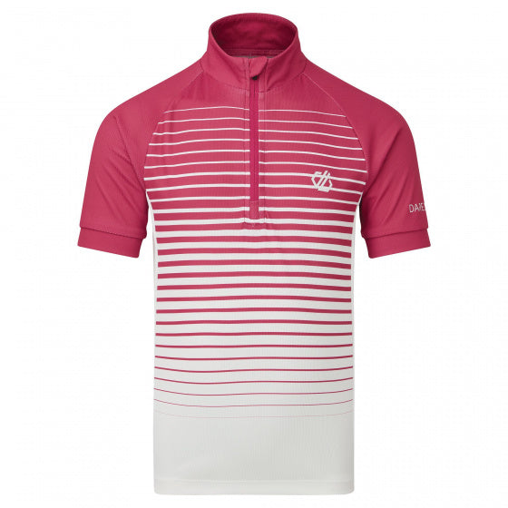 fietsshirt Go Faster meisjes polyester roze/wit mt 15-16 jaar