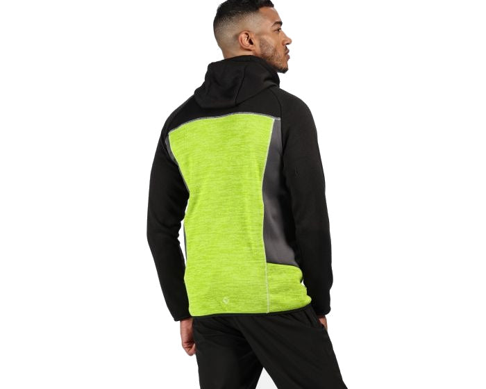 fleece vest met capuchon heren 100% polyester zwart/groen maat S