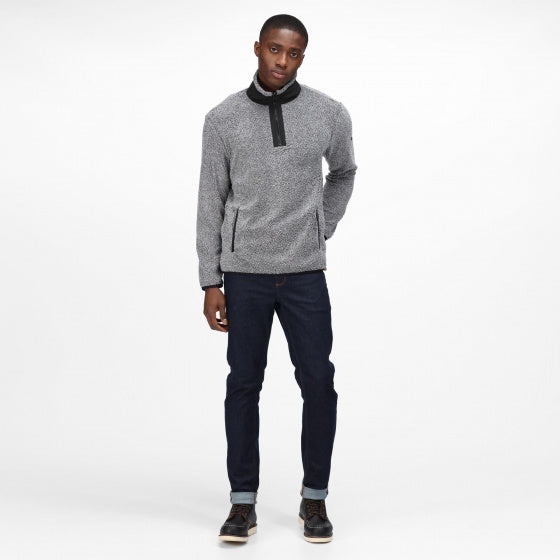 fleecetrui Celestin heren polyester grijs maat 3XL