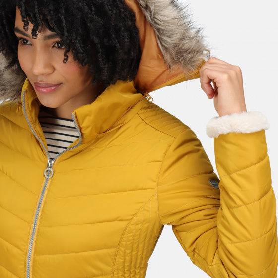 jas Winslow Quilted dames polyester okergeel maat 42