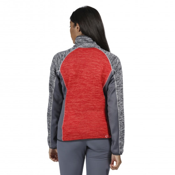 Laney VII fleecejack rood/grijs dames maat 34