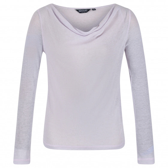 longsleeve Frayda dames polyester/viscose lichtroze maat 38