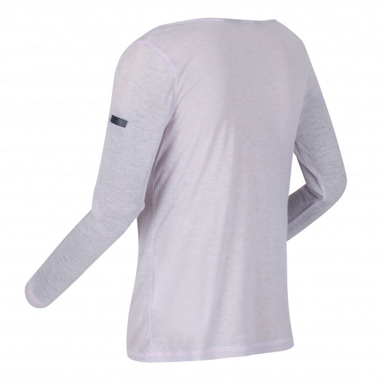 longsleeve Frayda dames polyester/viscose lichtroze maat 40