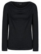 longsleeve Frayda dames polyester/viscose zwart maat 34