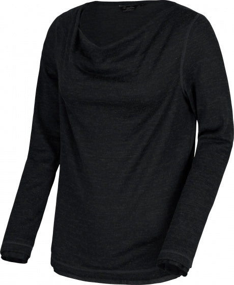 longsleeve Frayda dames polyester/viscose zwart maat 34