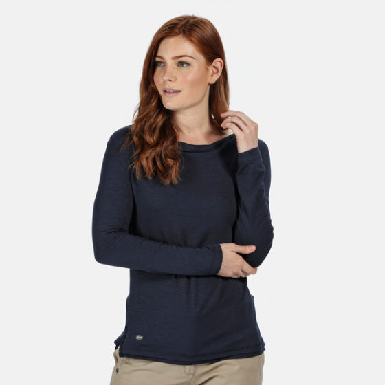 longsleeve Frayler Cowl dames navy maat 40