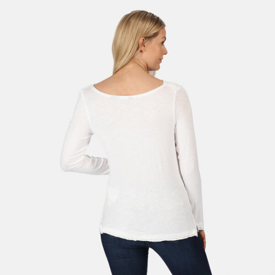 longsleeve Frayler Cowl dames wit maat 40