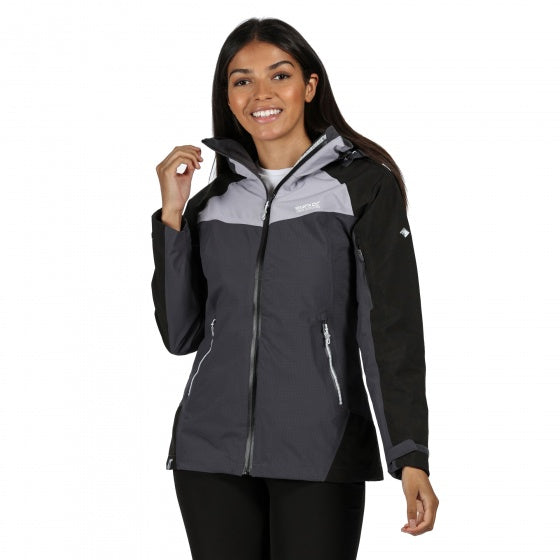 jas Oklahoma dames polyester grijs/zwart mt 36