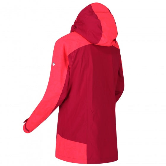 Oklahoma dames jas reflectief waterbestendig rood/roze mt 42