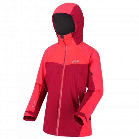 Oklahoma dames jas reflectief waterbestendig rood/roze mt 42