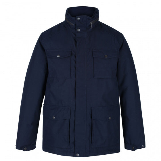 outdoorjas Eneko heren polyester donkerblauw maat S