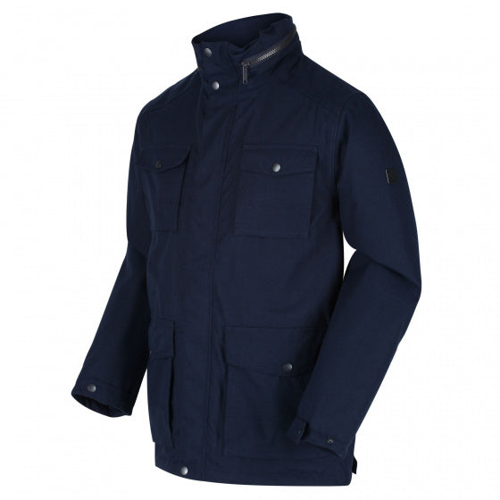 outdoorjas Eneko heren polyester donkerblauw maat S