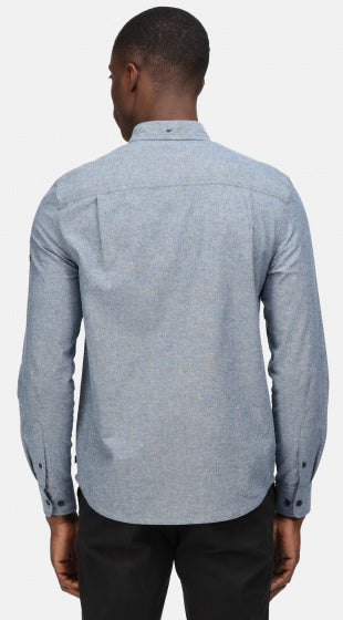 overhemd Darien heren polykatoen blauwgrijs maat XL