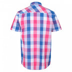 overhemd geruit heren katoen roze/blauw maat XL