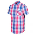 overhemd geruit heren katoen roze/blauw maat XL