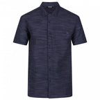 overhemd heren linnen/viscose donkerblauw maat M