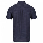 overhemd heren linnen/viscose donkerblauw maat M