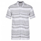 overhemd strepen heren linnen/viscose grijs/wit maat XL