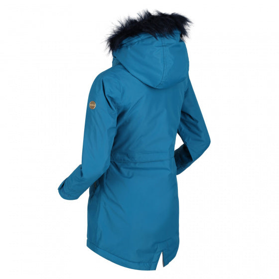 parka Pazel meisjes polyester petrolblauw maat 98-104