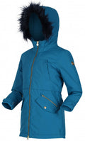 parka Pazel meisjes polyester petrolblauw maat 98-104