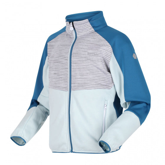 softshelljas Oberon IV junior polyester ijsblauw maat 152