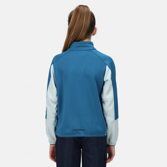 softshelljas Oberon IV junior polyester ijsblauw maat 152