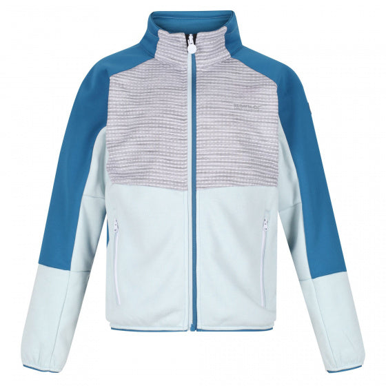 softshelljas Oberon IV junior polyester ijsblauw maat 152