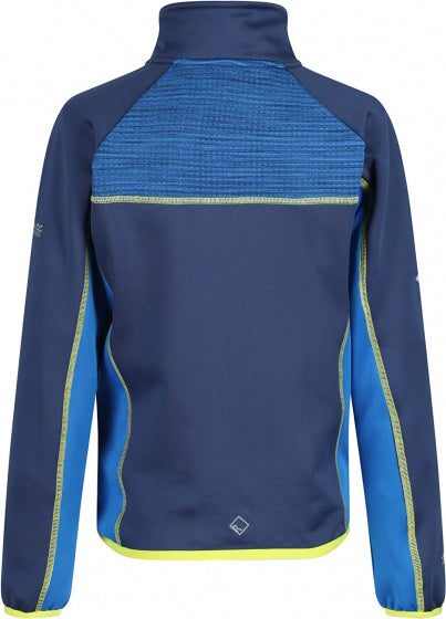 softshell jack Oberon junior polyester blauw mt 122-128
