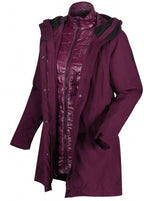 outdoorjas Denbury 3-in-1 dames polyester paars maat 34