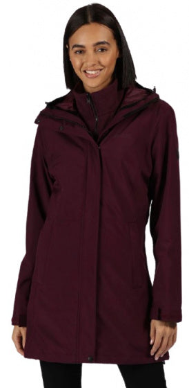 outdoorjas Denbury 3-in-1 dames polyester paars maat 34