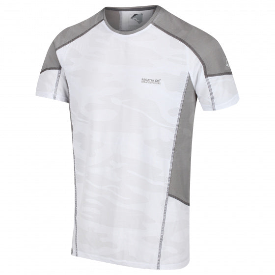 sportshirt Camito Active heren polyester wit/grijs mt XXL