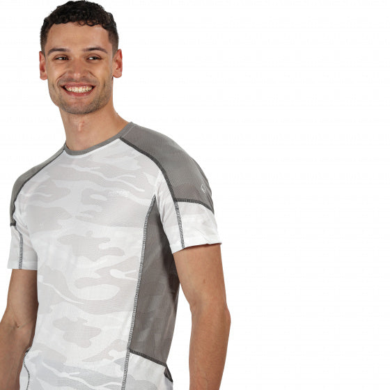 sportshirt Camito Active heren polyester wit/grijs mt XXL