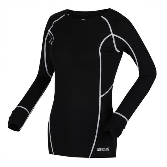 Regatta Thermoshirt Beru dames wol/polyester zwart maat 36