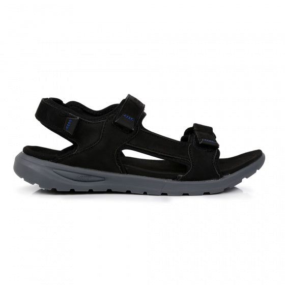 wandelsandalen heren leer/polyester zwart maat 45