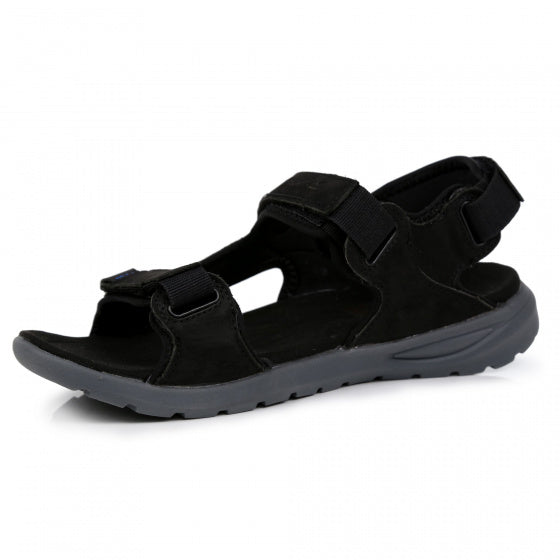 wandelsandalen heren leer/polyester zwart maat 45