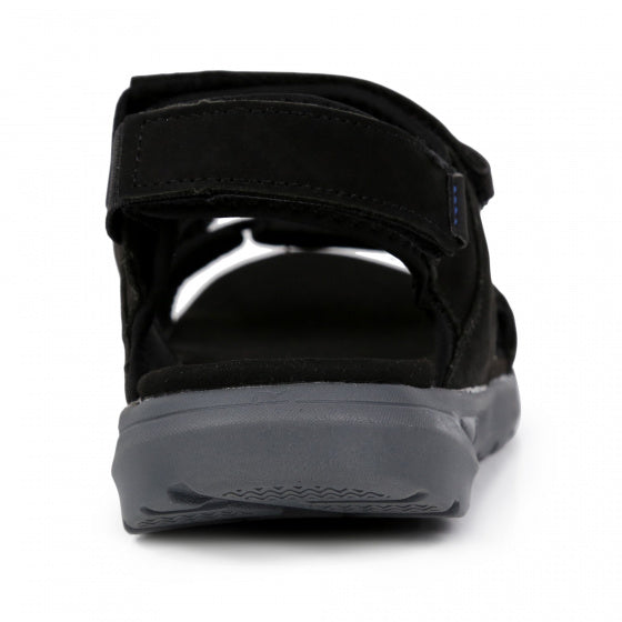 wandelsandalen heren leer/polyester zwart maat 45
