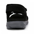 wandelsandalen heren leer/polyester zwart maat 45
