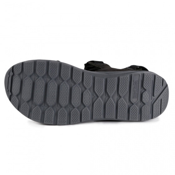 wandelsandalen heren leer/polyester zwart maat 45