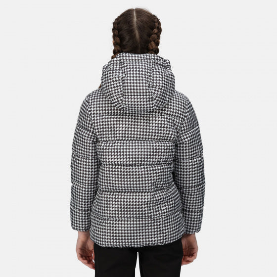 winterjas Lofthouse V junior polyester zwart/wit maat 140