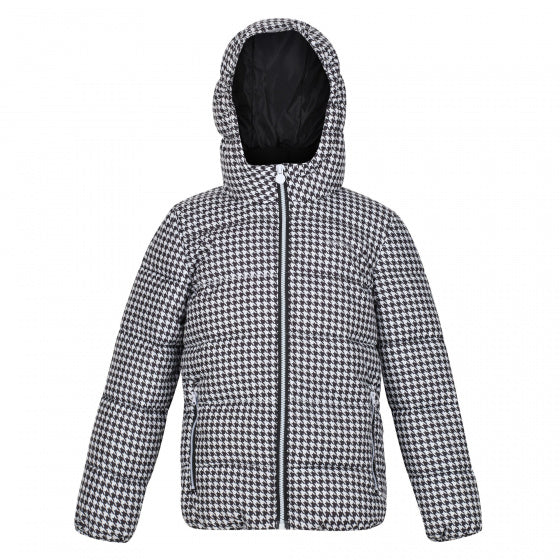 winterjas Lofthouse V junior polyester zwart/wit maat 140