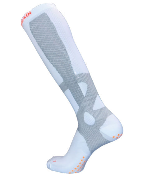 sportsokken Prevent Strain nylon/elastaan wit/grijs mt S