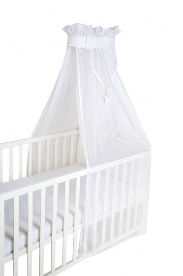 babybedhemel Veilig In Slaap 250 cm katoen wit