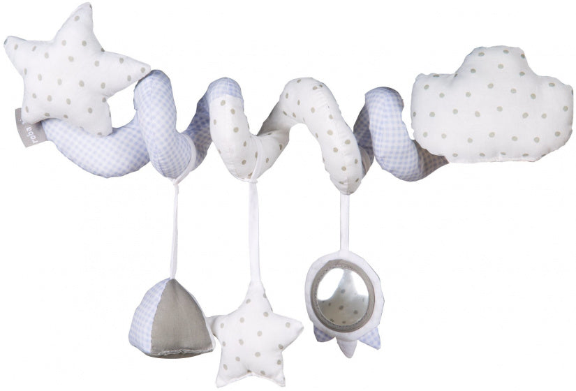 boxspiraal Little Cloud Blue 25 x 9 cm katoen blauw/wit