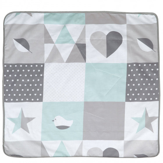 deken Happy Patch 80 x 80 cm katoen grijs/groen