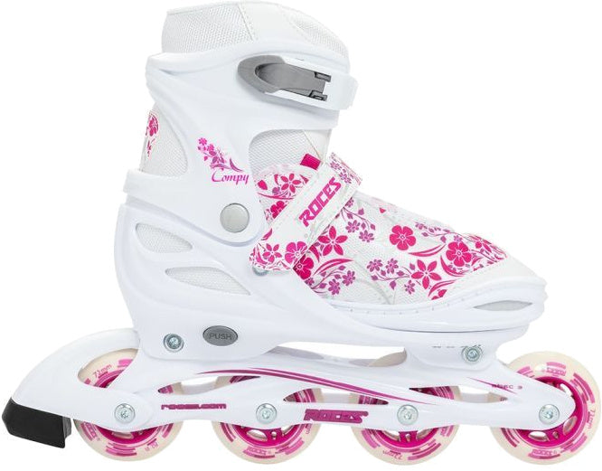 Roces Compy 8.0 inlineskates softboot meisjes wit/roze maat 38-41