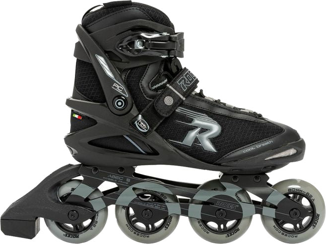 inline skates Pic softboot 82A zwart/grijs maat 38