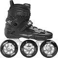 Roces ego tif 3x110 skeelers volwassenen – 3 wielen 110mm – speed skates inline skates – zwart zilver – maat 45