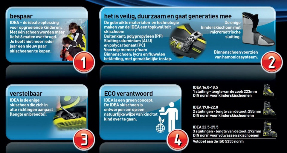 Roces - idea free - skischoenen - kinderen - 22.5-25.5 (36-40) - zwart - groen