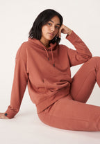 hoodie Essential dames biologisch katoen oudroze mt XXL